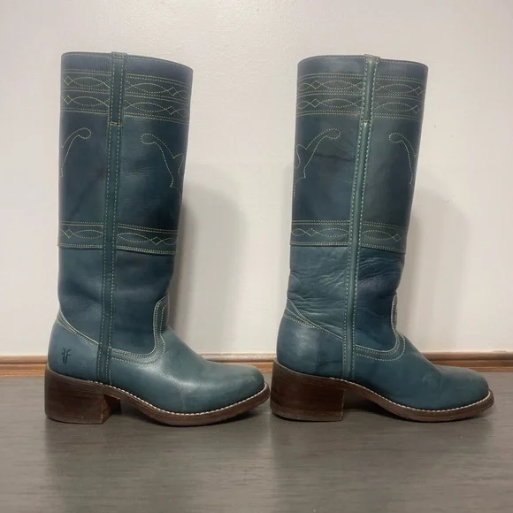 Rarest Vintage Frye Blue Campus Boots - Picture 3 of 13